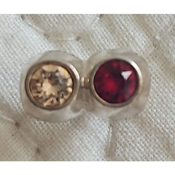 Chamilia Silver Wine Charm Pinot Noir & Pinot Grigio  Red + Peach Cubic Zirconia - Picture 3 of 8